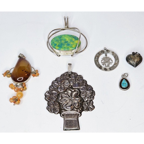 Pendentif Médaille Chinoise HMK - Argent Sterling 925 - 3,6 G - 2 Cm - Vintage - Occasion Bon état